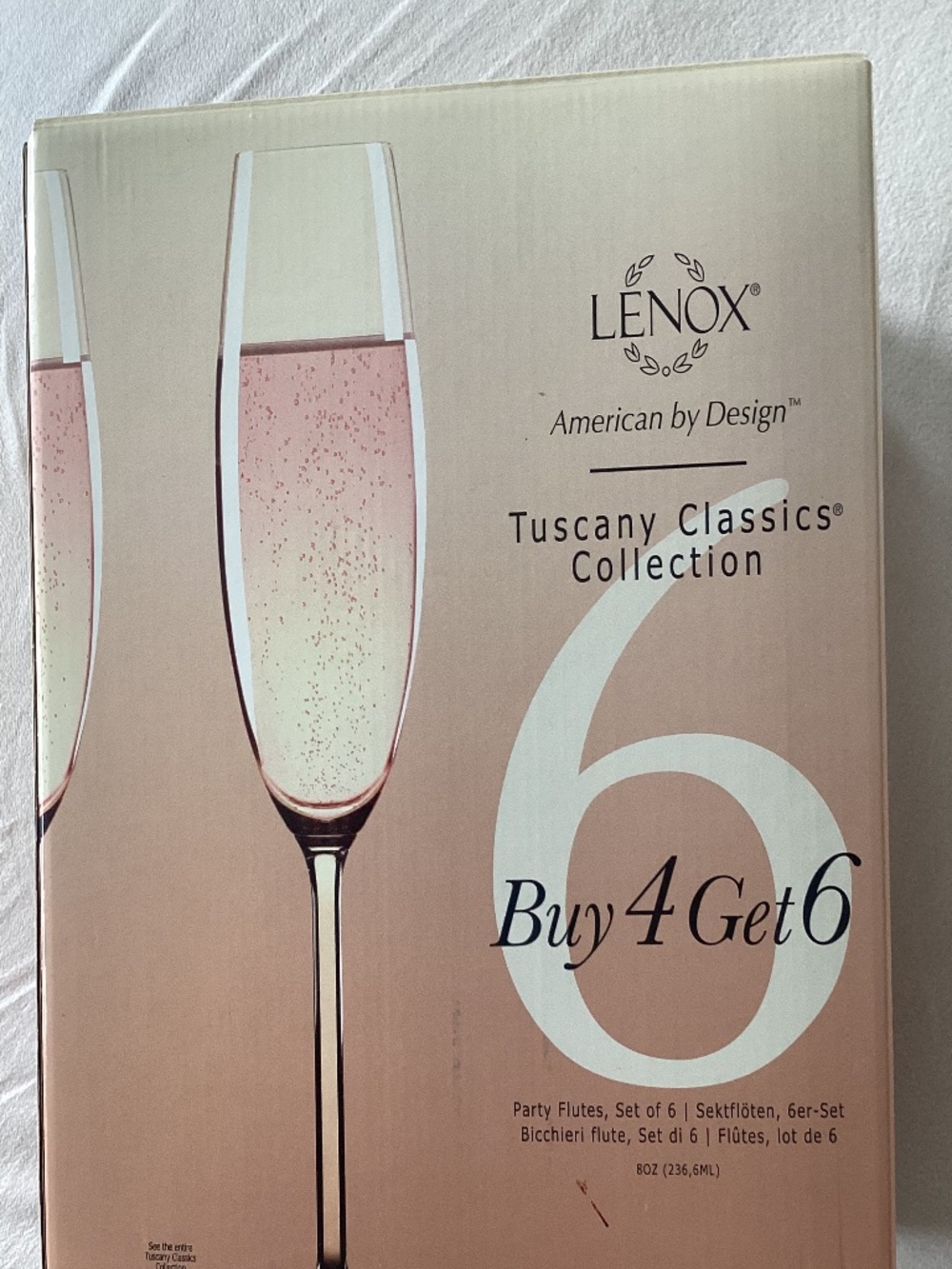 Lenox Tuscany Classics Party Flutes, set of 6